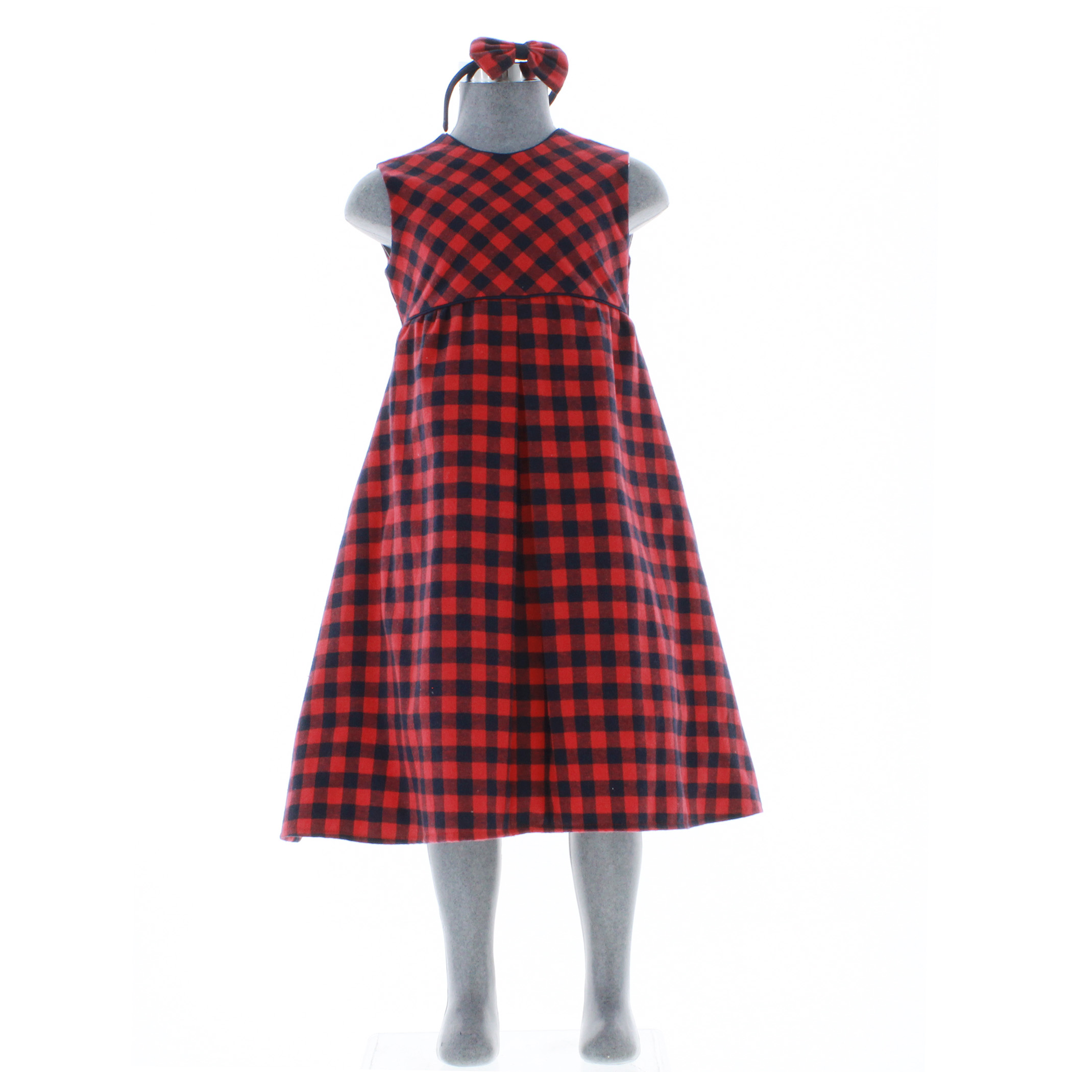 Vestido Para Niña Color Rojo Cuadros 1 A 8 Años 3715.