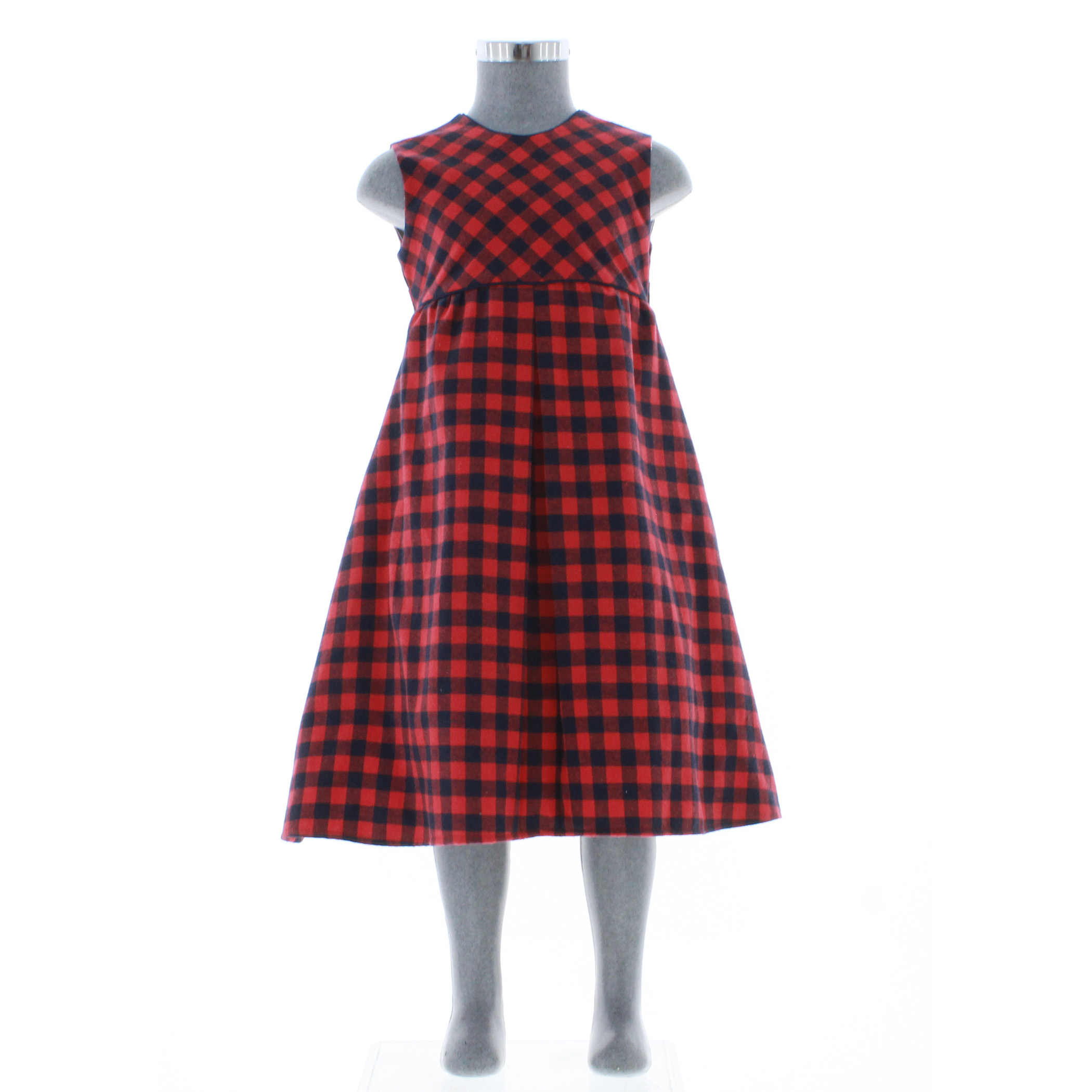 Vestido Para Niña Color Rojo Cuadros 1 A 8 Años 3715.