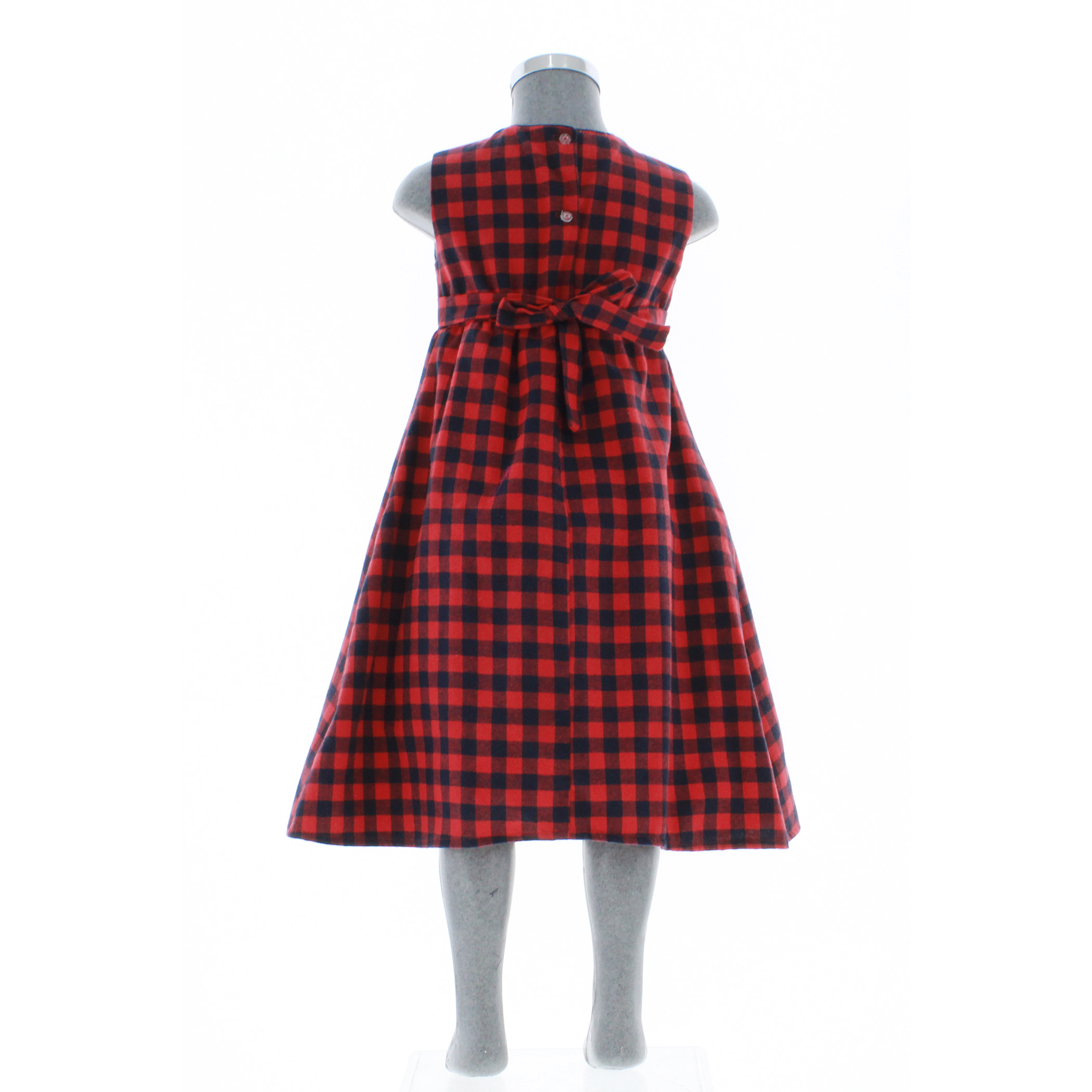 Vestido Para Niña Color Rojo Cuadros 1 A 8 Años 3715.