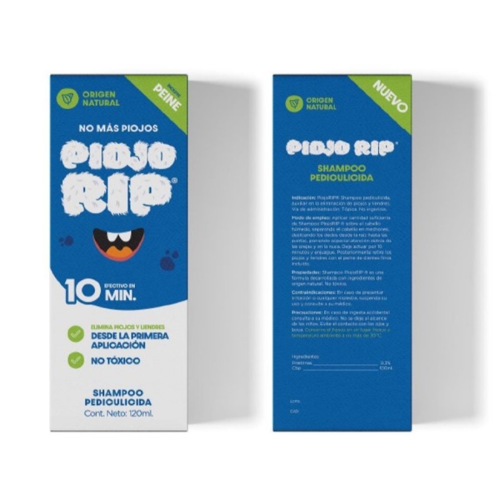 Piojo RIP Shampoo Anti piojos con ingredientes naturales 120 ml + peine