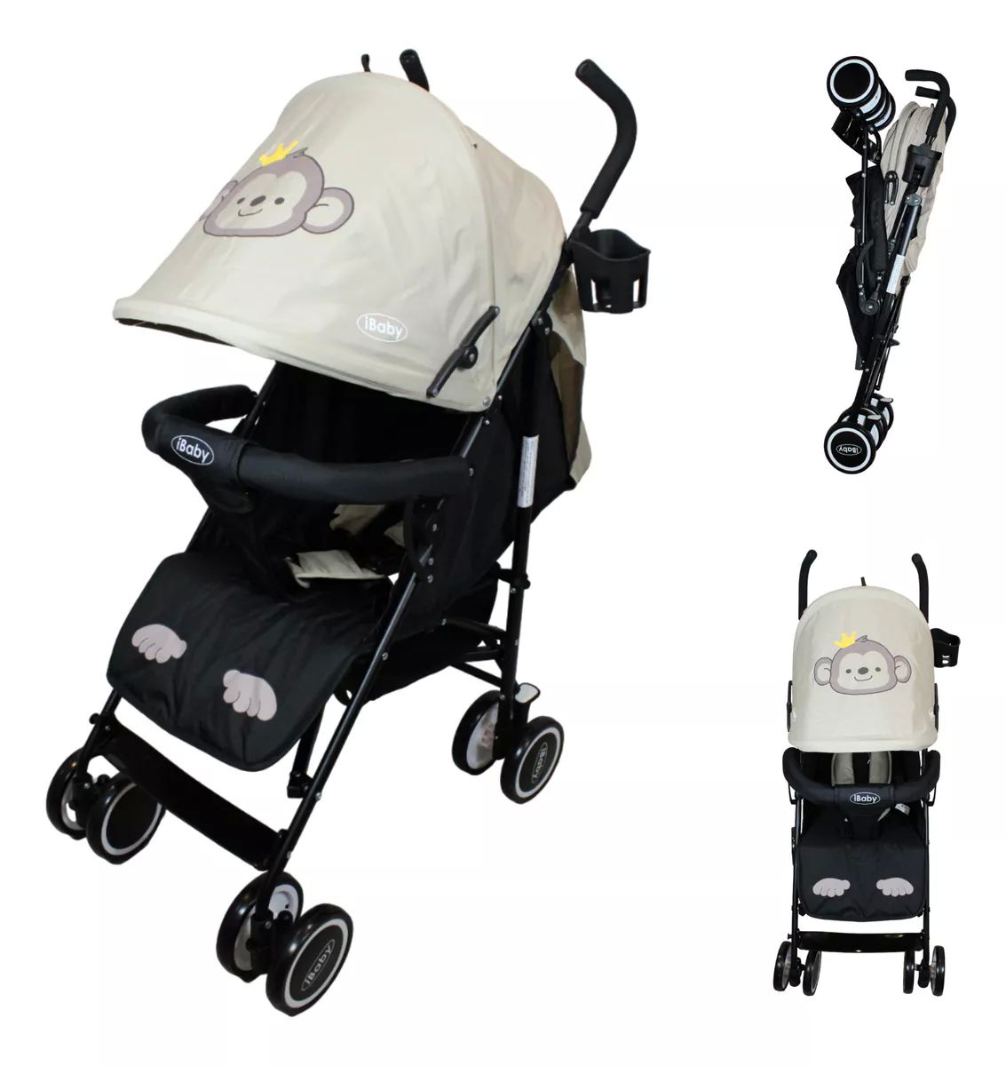 Carriola De Bastón Plegable Para Bebé Ibaby Changuito Beige.