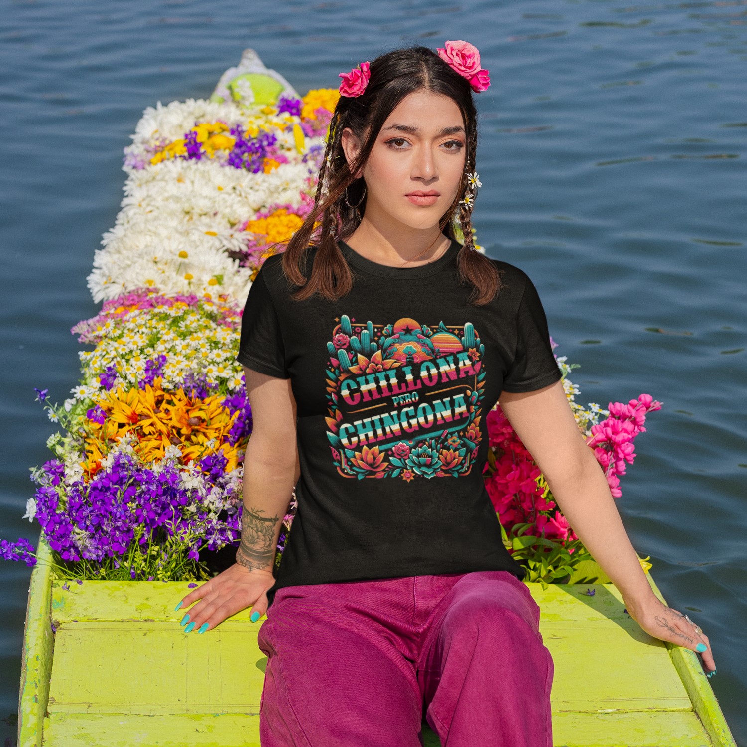 Playera para dama AxoloTee - Chillona pero Chingona