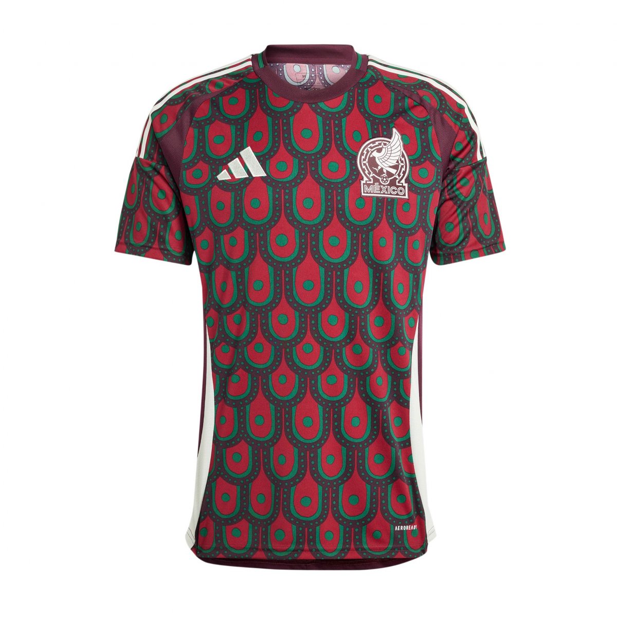 Jersey Mexico 2024/2025 Copa America Local Plumas Gotas Guinda Vino Talla L