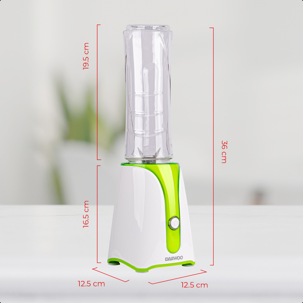 Daewoo Licuadora personal DBL-824, con 2 botes de 600 ml., con potencia de 320W