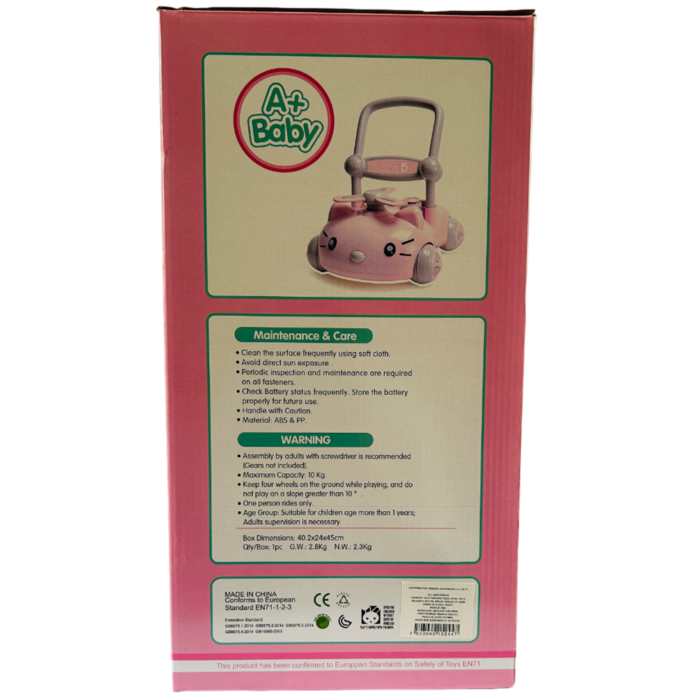 Caminadora para Bebé de Gato BM Toys 7660 Rosa