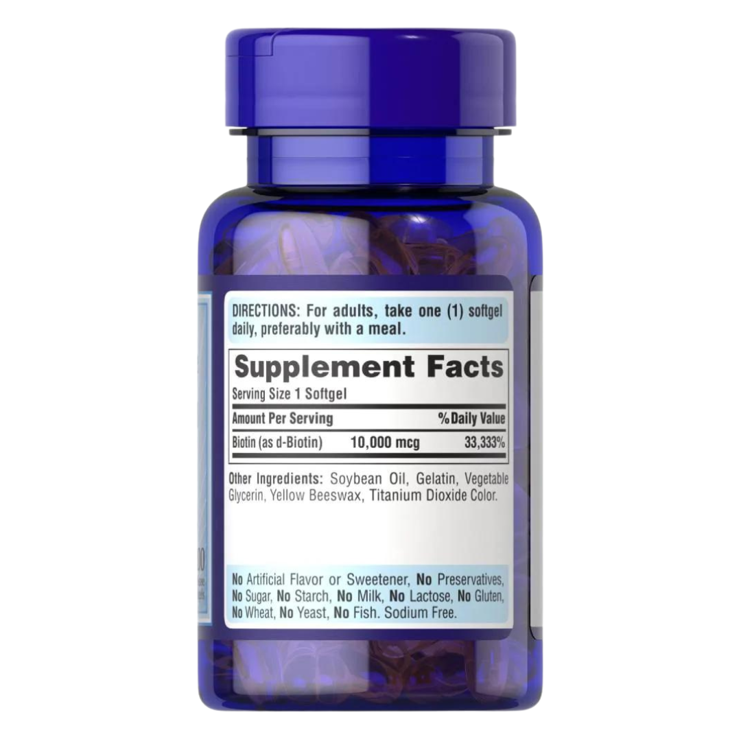 Biotina 10000mcg 100 capsulas Puritans Pride