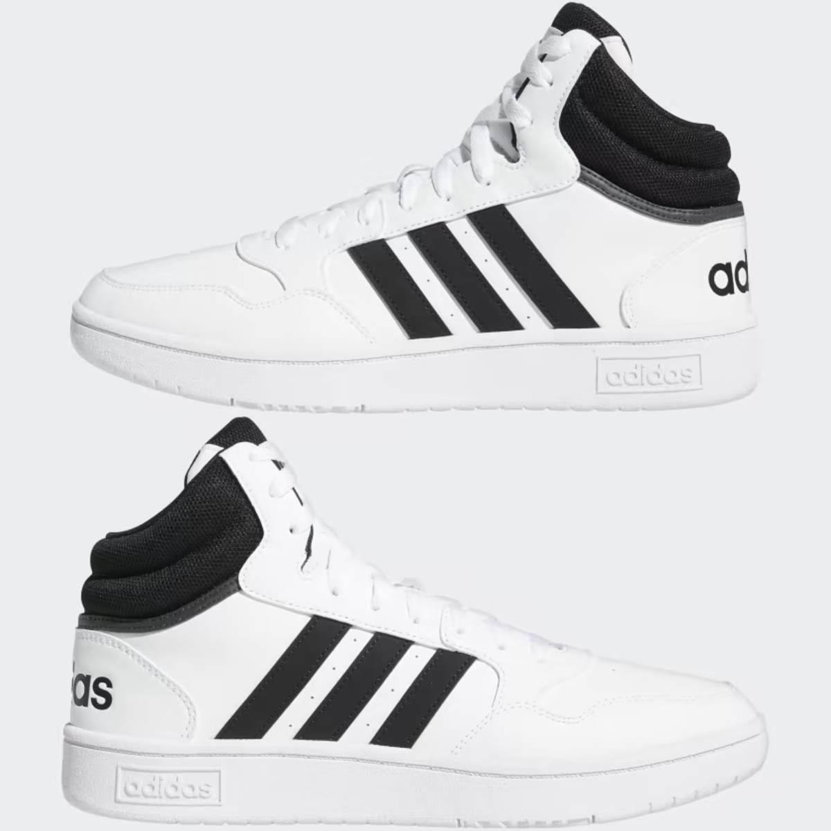 Tenis Bota Adidas Hoops Blanco Negro de Caballero Original.