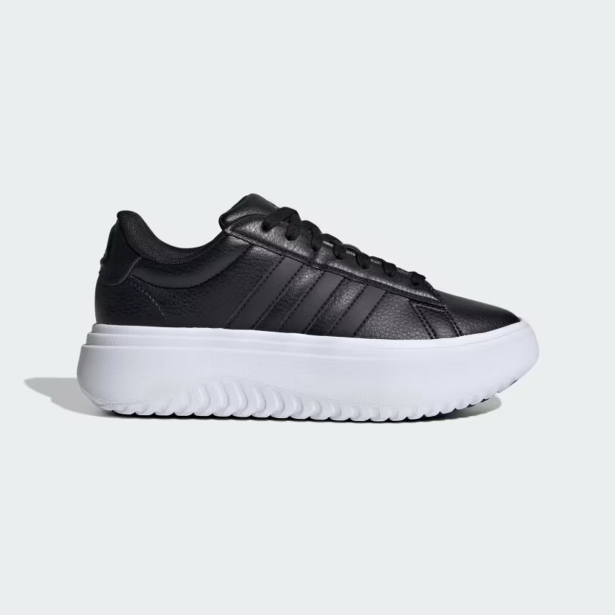 Tenis Adidas Grand Court Plataforma Negro Blanco de Dama Original.
