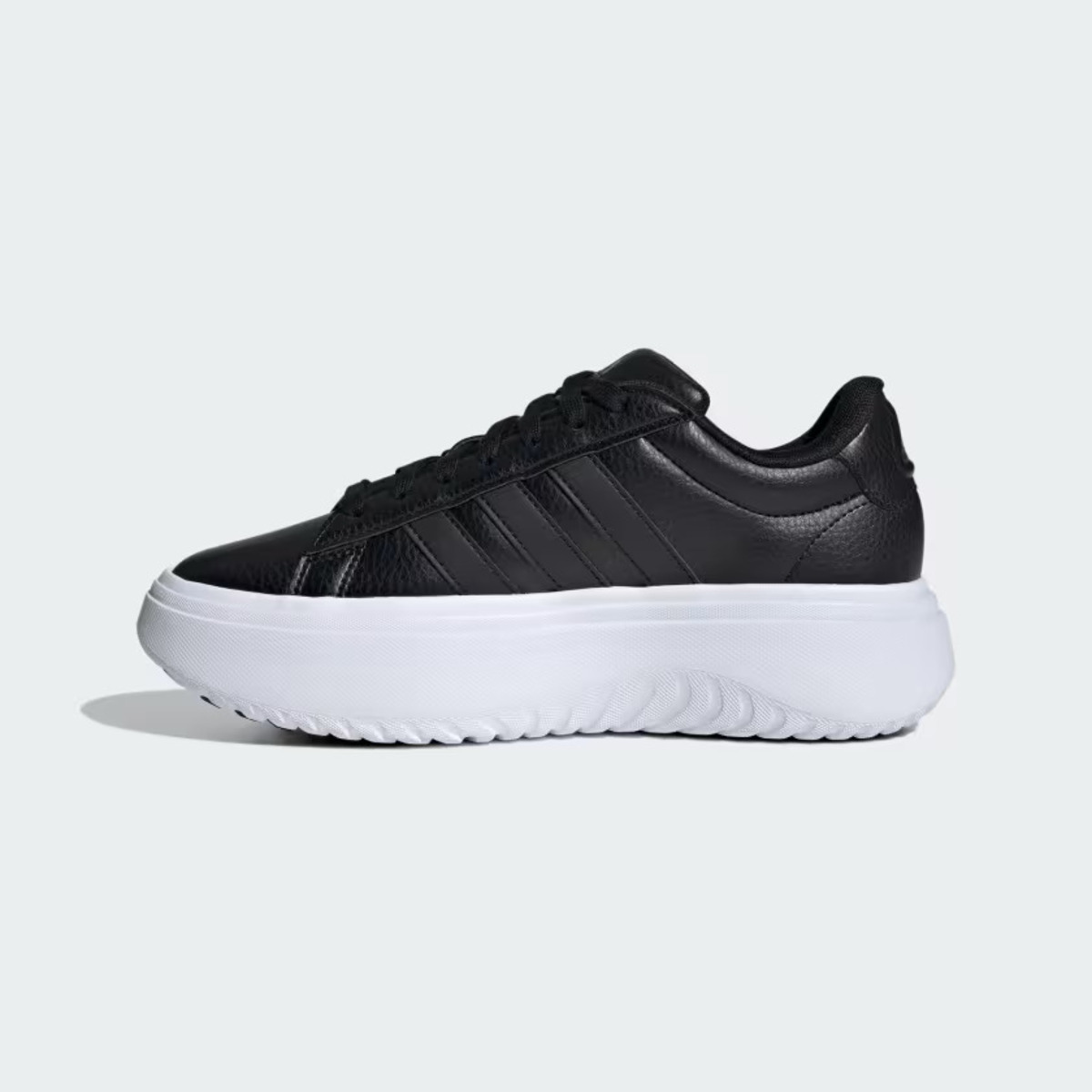 Tenis Adidas Grand Court Plataforma Negro Blanco de Dama Original.