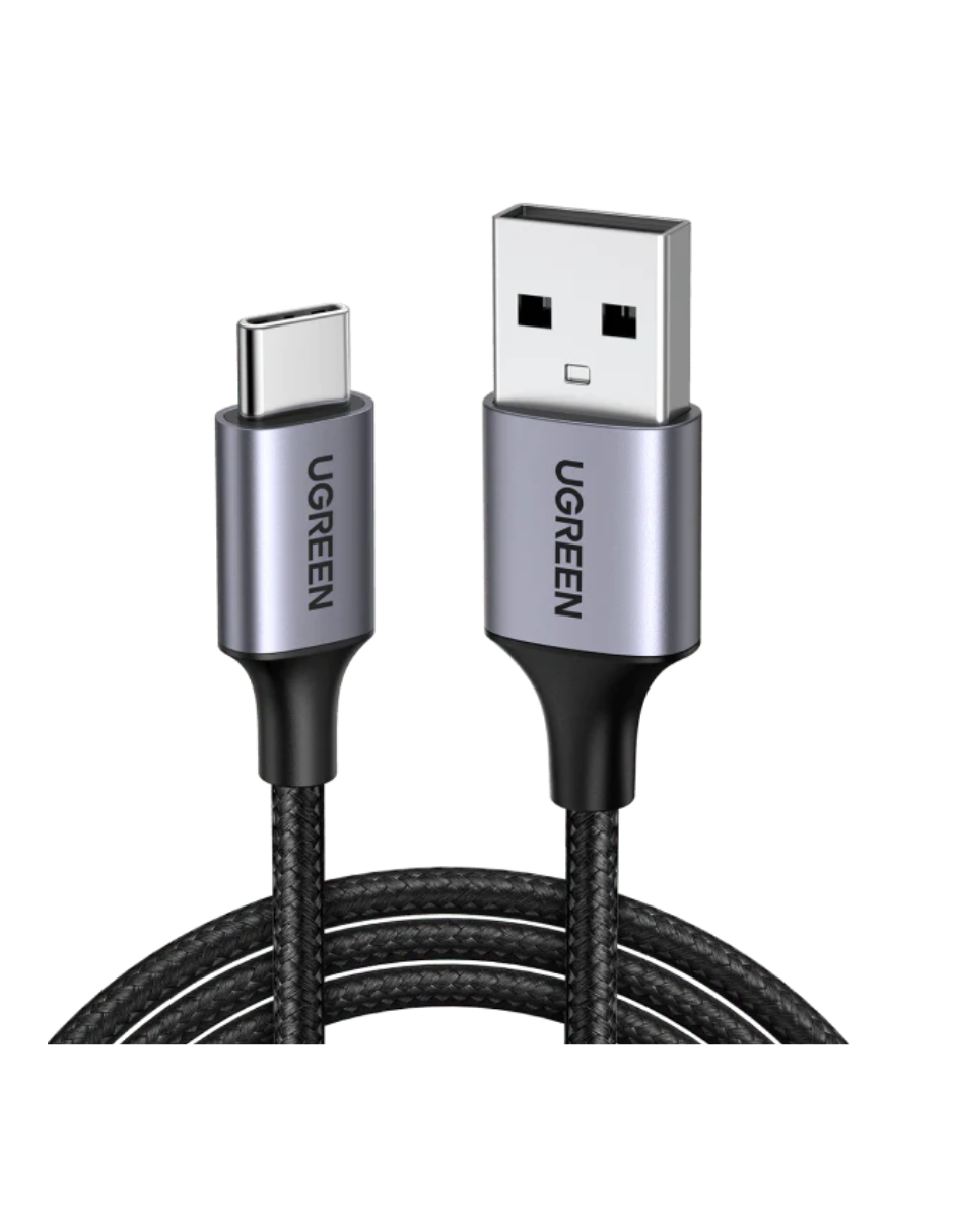 UGREEN Cable USB-A a Tipo C Reforzado con Nylón de 2m Negro.