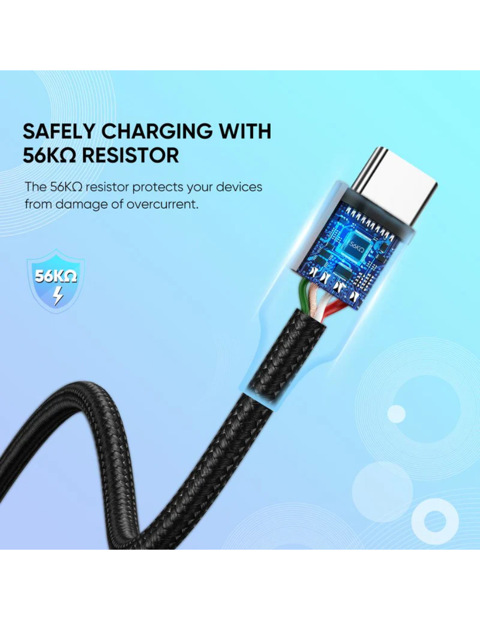 UGREEN Cable USB-A a Tipo C Reforzado con Nylón de 2m Negro.