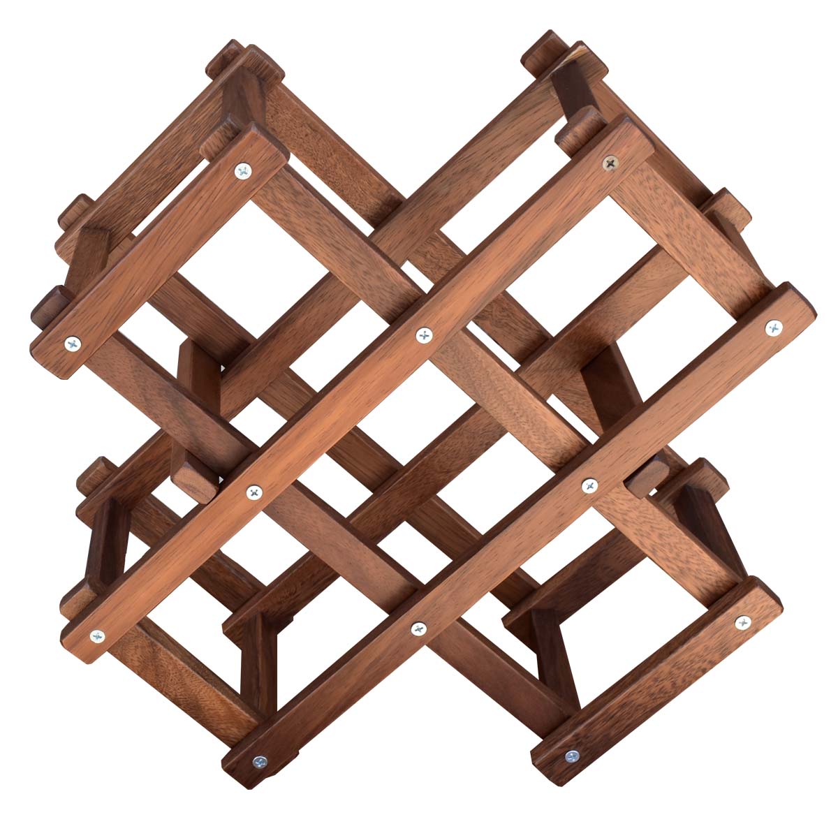 Cava de Madera de Parota Plegable Porta Botellas para vinos Capacidad 6 Botellas.