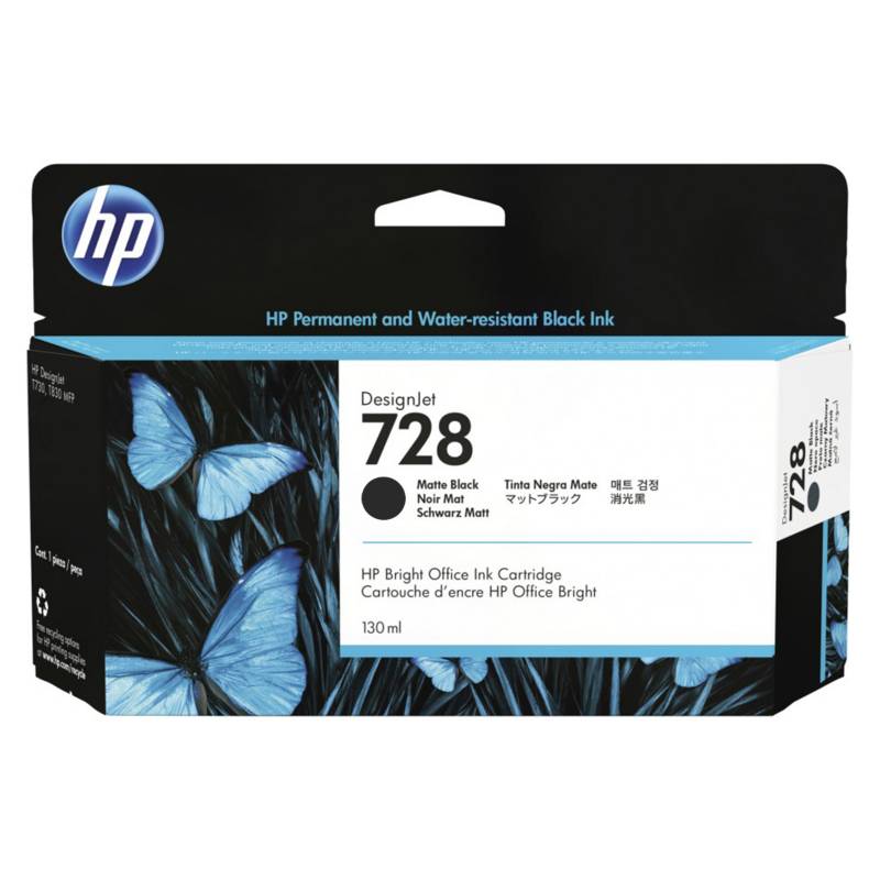 Cartucho de Tinta HP 728   Negro Mate   Original  F9J68A 