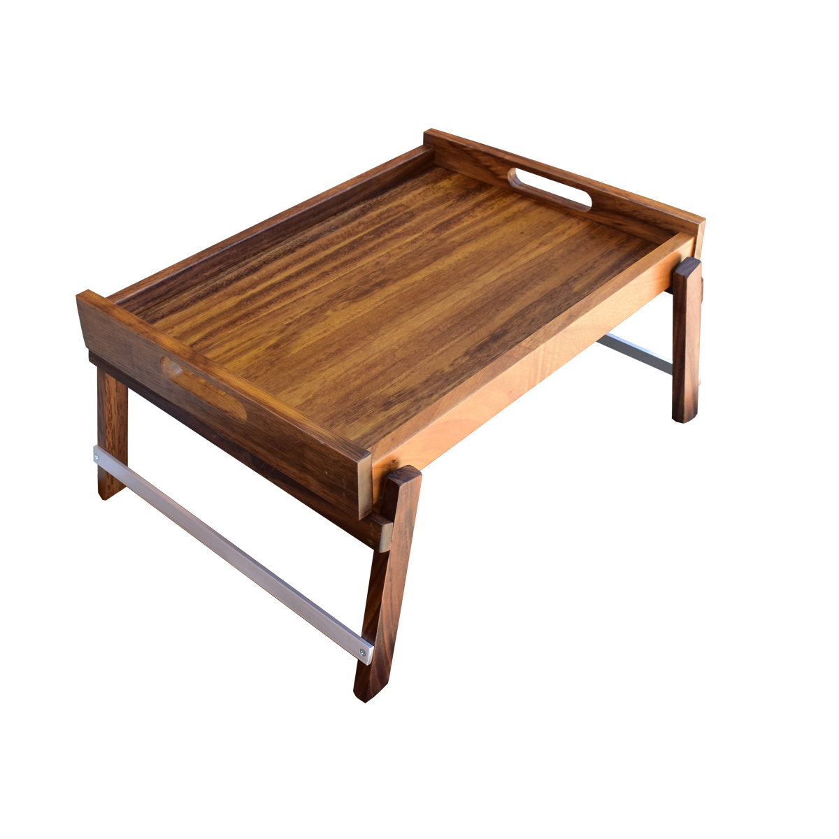Mesa para Cama de Madera de Parota Mesa desayunador para Alimentos Medidas 40 cm x 50 cm x 27 cm.