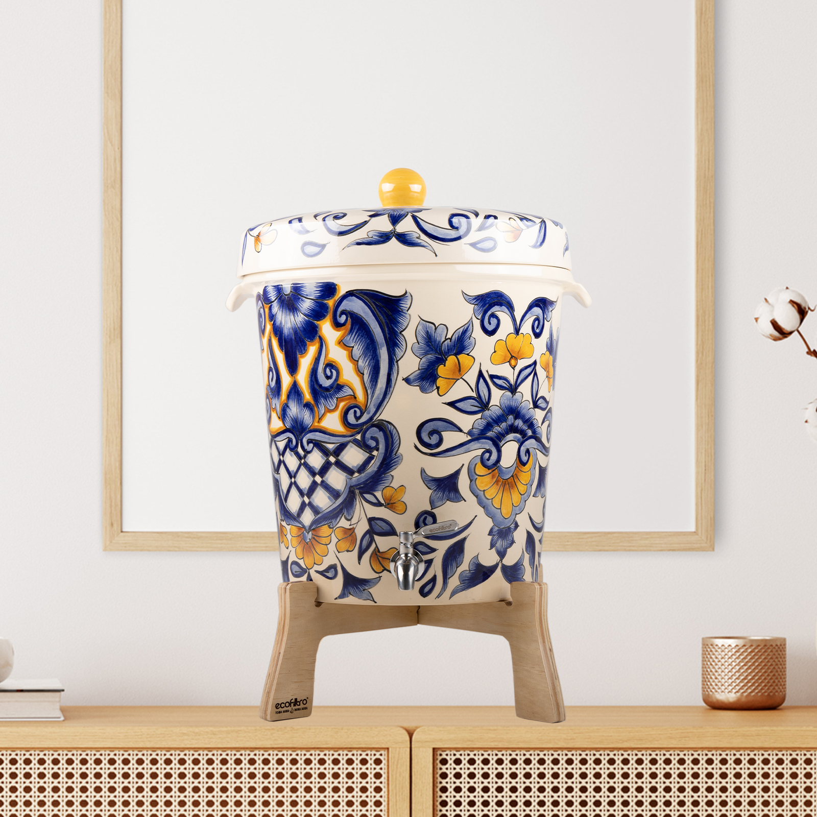 Ecofiltro Purificador Dispensador y Filtro de Agua Cerámica Grande (20 L) Edición Decorados Taxco.