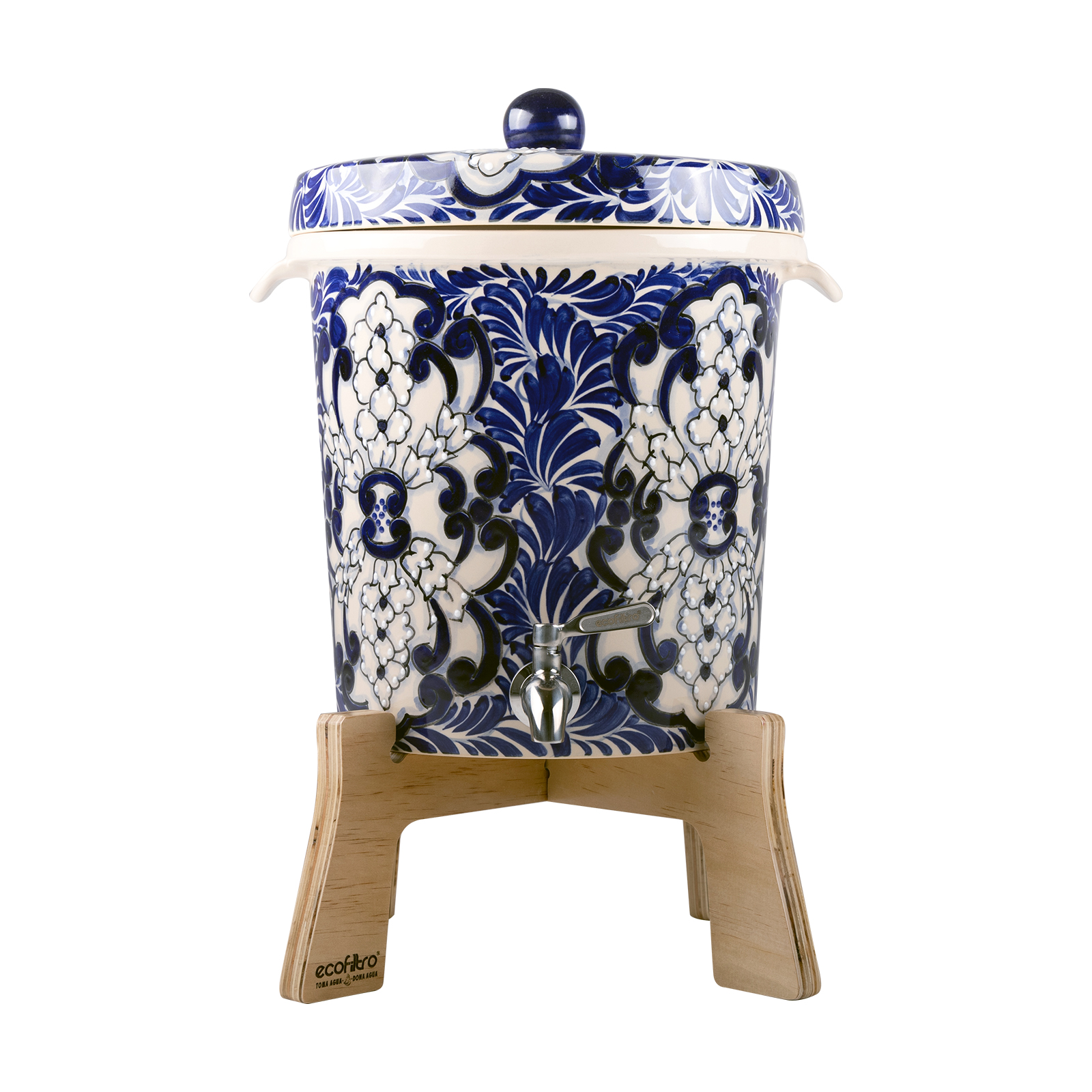 Ecofiltro Purificador Dispensador y Filtro de Agua Cerámica Grande (20 L) Edición Decorados Cholula.