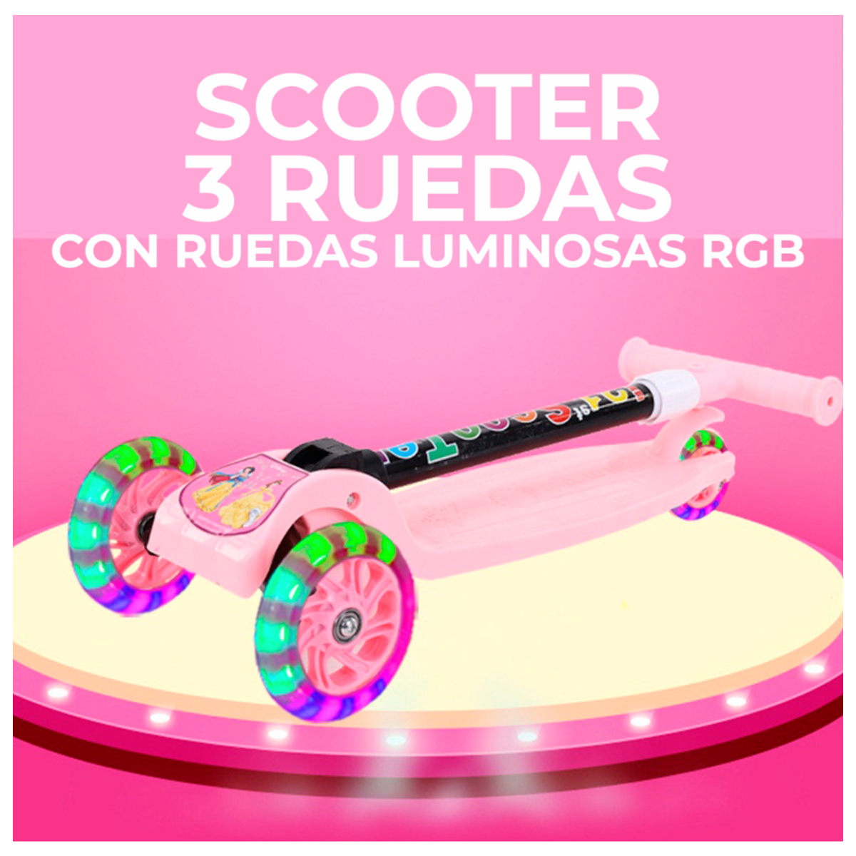 Scooter Infantil Con Luces Led Color Azul