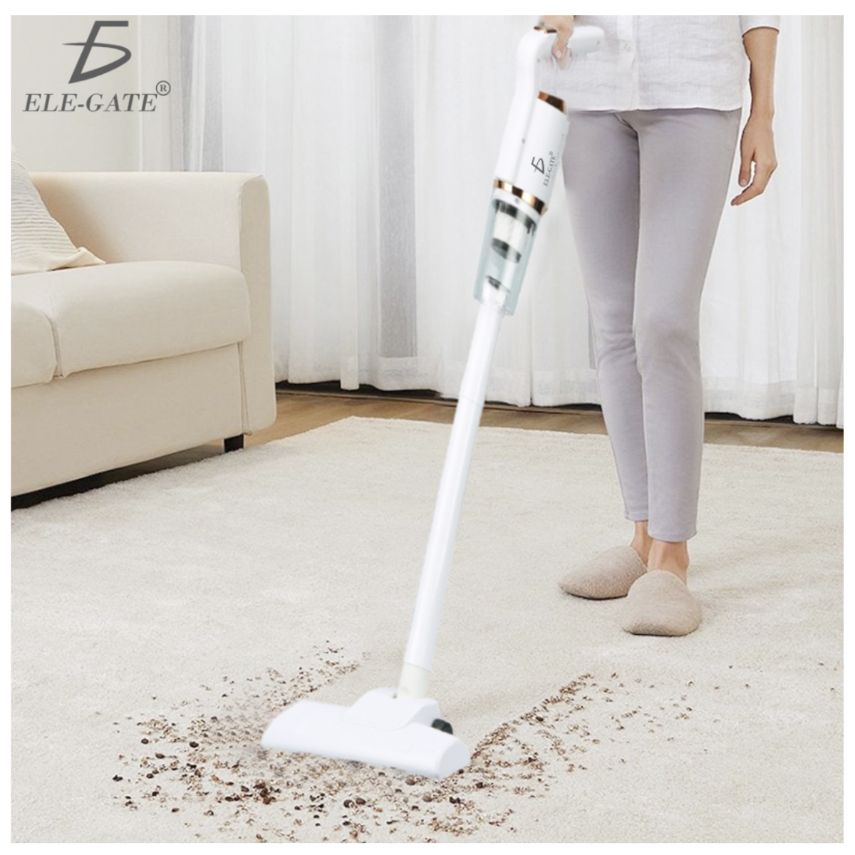 Aspiradora Inalámbrica Vertical Multifuncional Para Hogar, Auto, Pelo De Mascota Color Blanco.