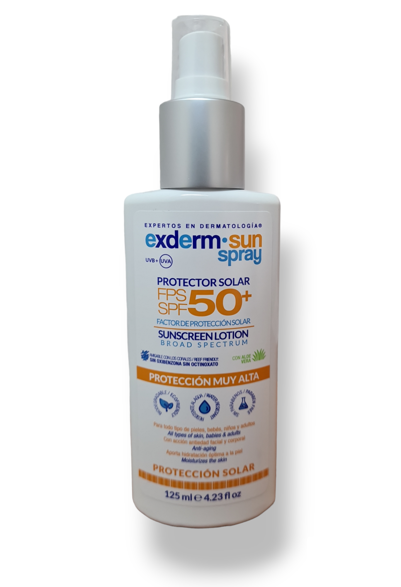 Protector Solar El Spray Fps 50+ Exderm Sun 125 Ml