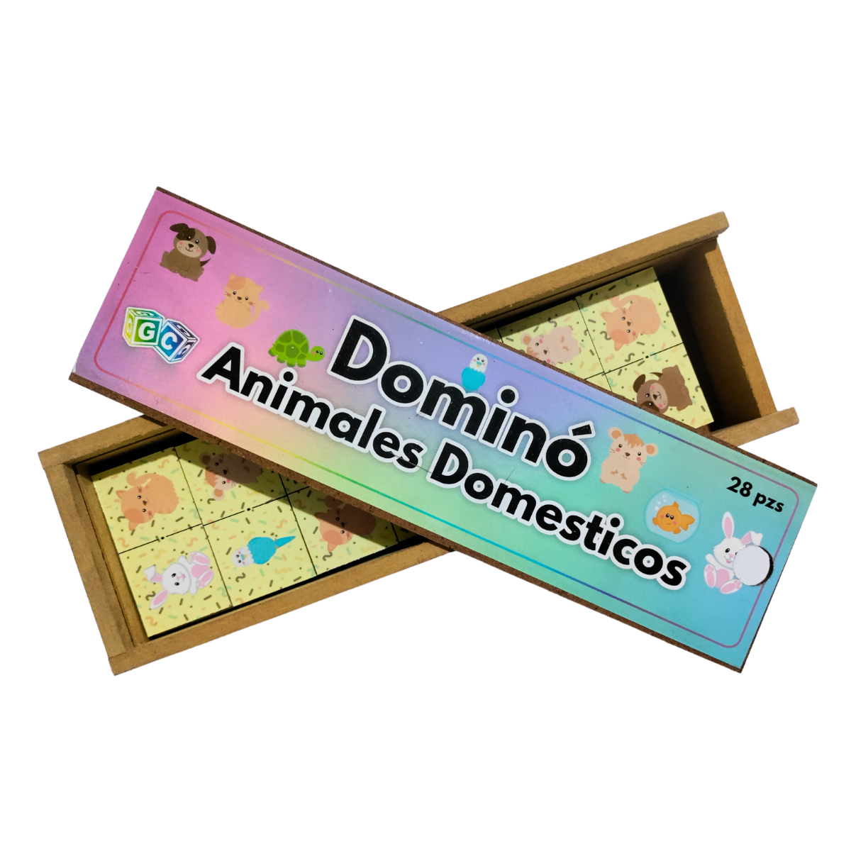 Dominó Animales Domésticos: Juego De Mesa Didáctico Diversión Aprendizaje 28 Pz.