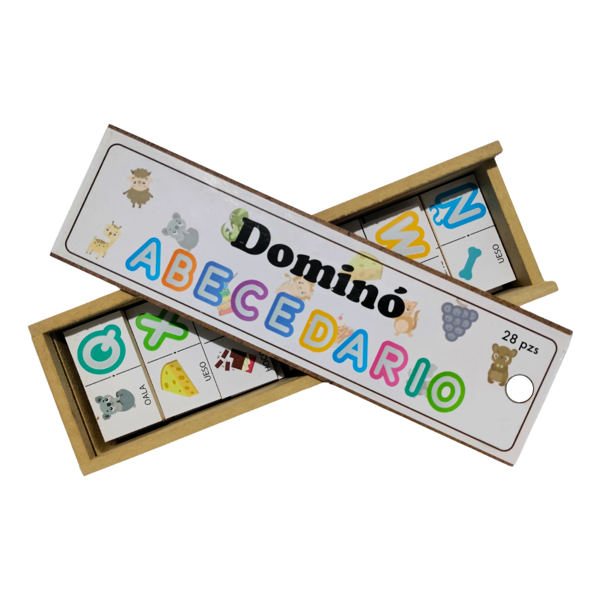 Dominó Abecedario: Juego De Mesa Didáctico Vocabulario Socialización 28 Pz.