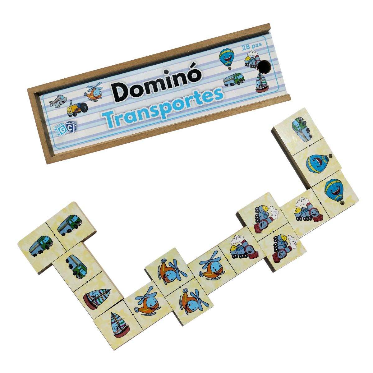 Dominó Medios de Transporte: Juego De Mesa Didáctico Diversión Familiar 28 Pz.