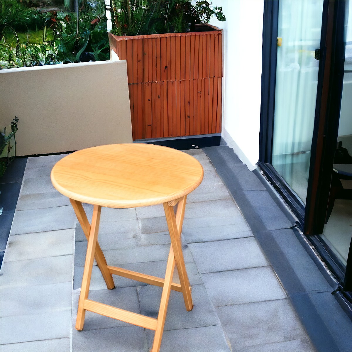 Mesa Plegable Redonda de Madera Hogare.