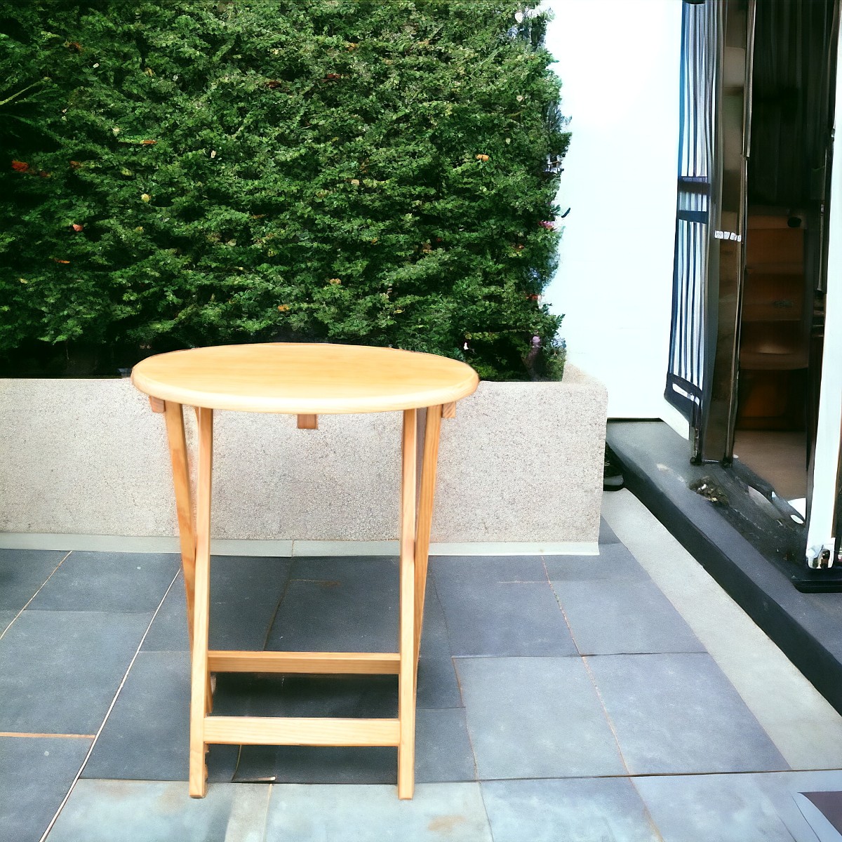 Mesa Plegable Redonda de Madera Hogare.