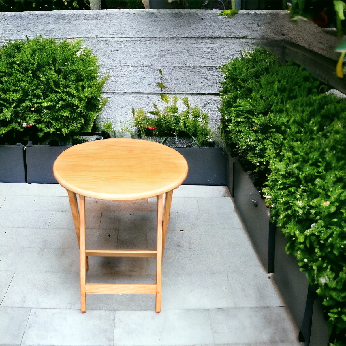 Mesa Plegable Redonda de Madera Hogare.