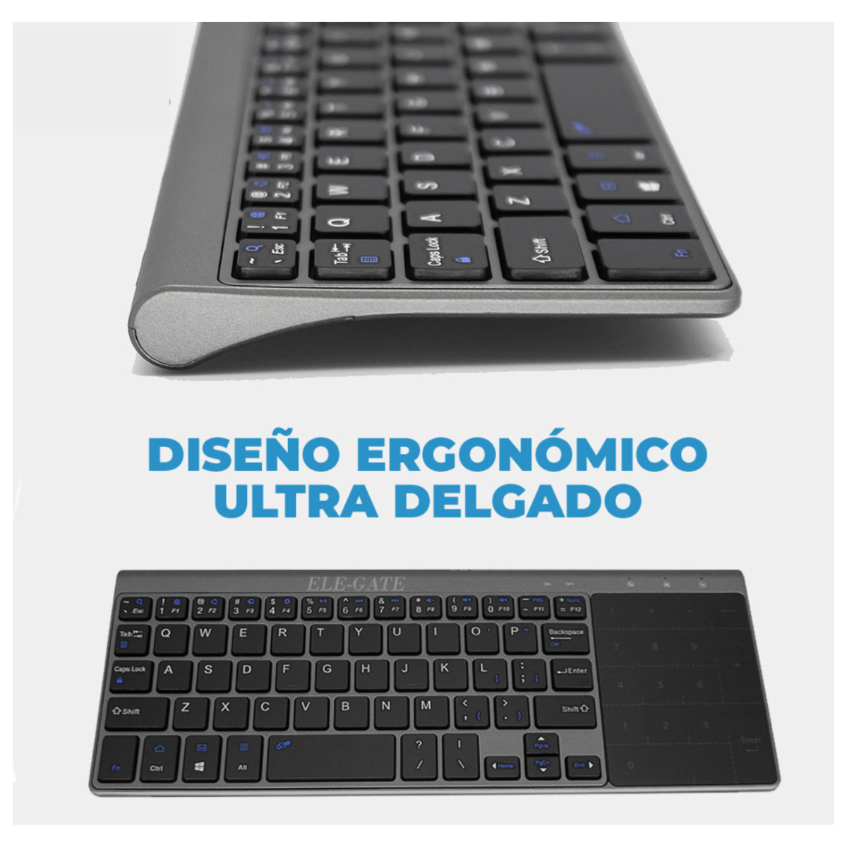 Teclado Portátil Inalámbrico 2.4G Con Touchpad Y Numérico