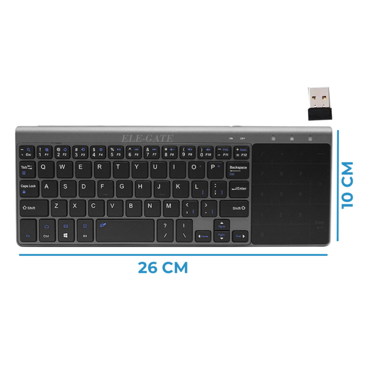Teclado Portátil Inalámbrico 2.4G Con Touchpad Y Numérico