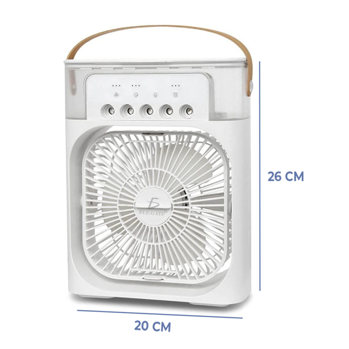 Ventilador Portátil Con Humidificador De Aire Y Luz Led 4en1.
