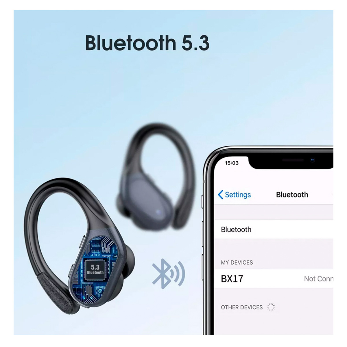 AURICULARES INALÁMBRICOS PETUKITA BOX DEPORTIVOS BLUETOOTH CON GANCHOS BX17