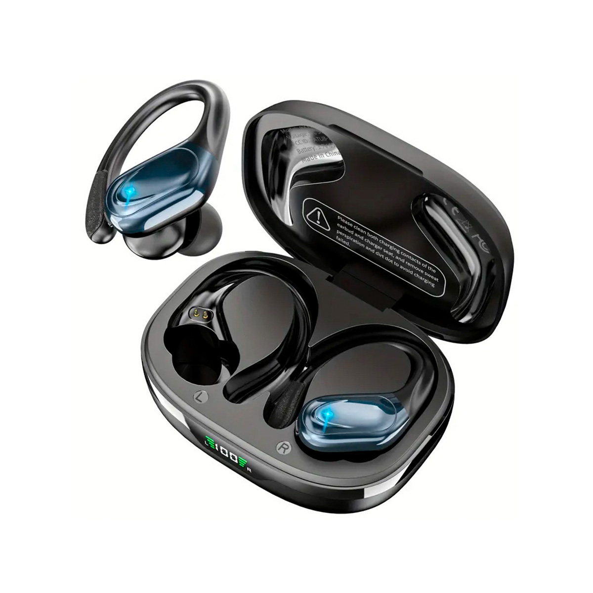 AURICULARES INALÁMBRICOS PETUKITA BOX DEPORTIVOS BLUETOOTH CON GANCHOS BX17