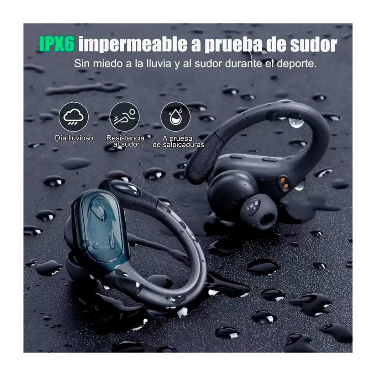 AURICULARES INALÁMBRICOS PETUKITA BOX DEPORTIVOS BLUETOOTH CON GANCHOS BX17