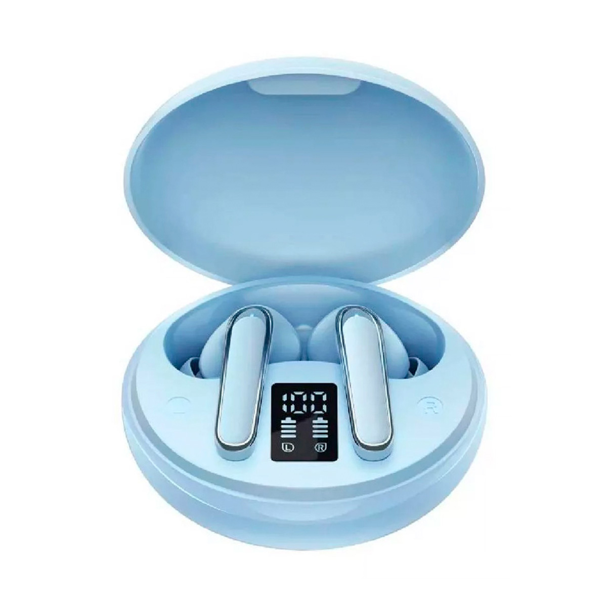 Audífonos in-ear gamer inalámbricos Petukita Box True Wireless FlyPods con luz LED Azul