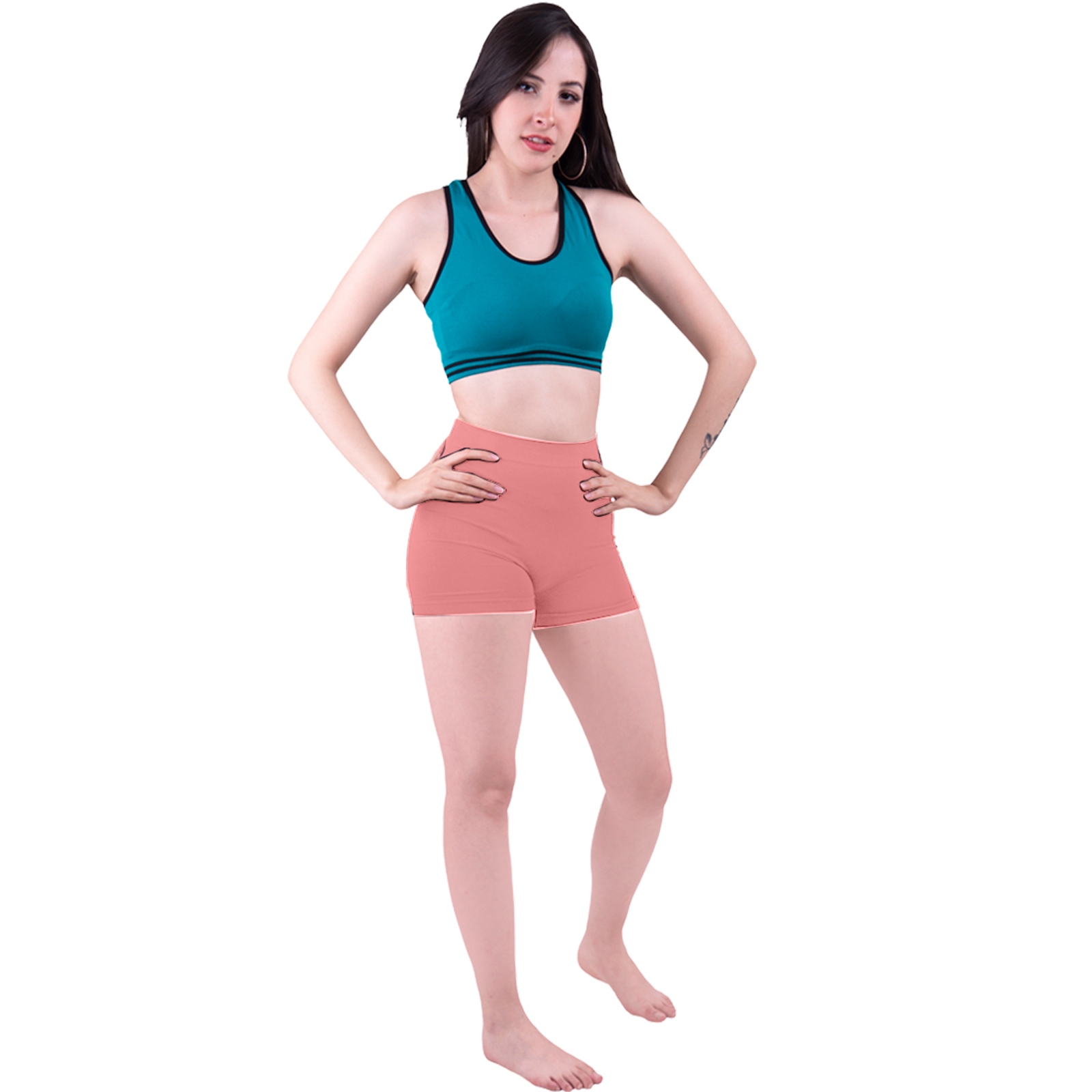 Short Licra Rosa Unitalla Deportivo, Mujer Dama, Atlético, Boxer, Entrenamiento, Pantalones Cortos, Uso Diario