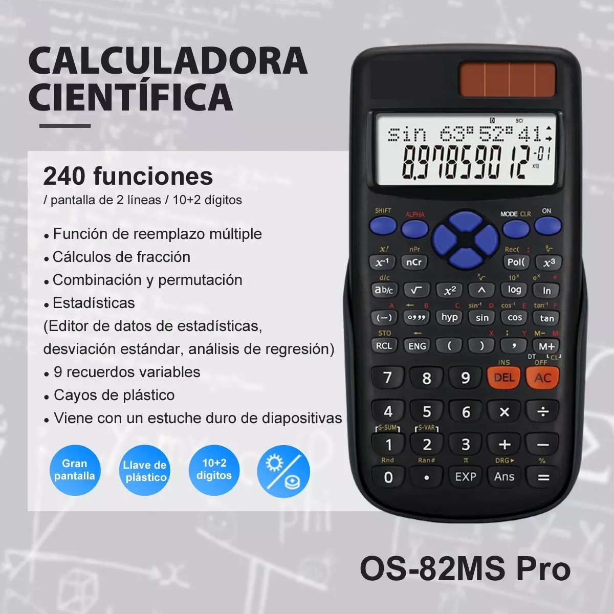 Calculadora Científica Fx 82ms Pro De 240 Funciones
