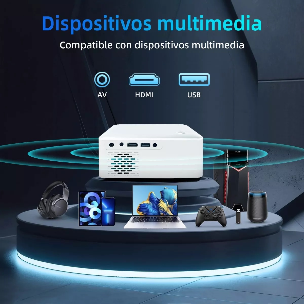 Mini Proyectores Portatil Wifi Para Celular Led Hd 4k Cañon