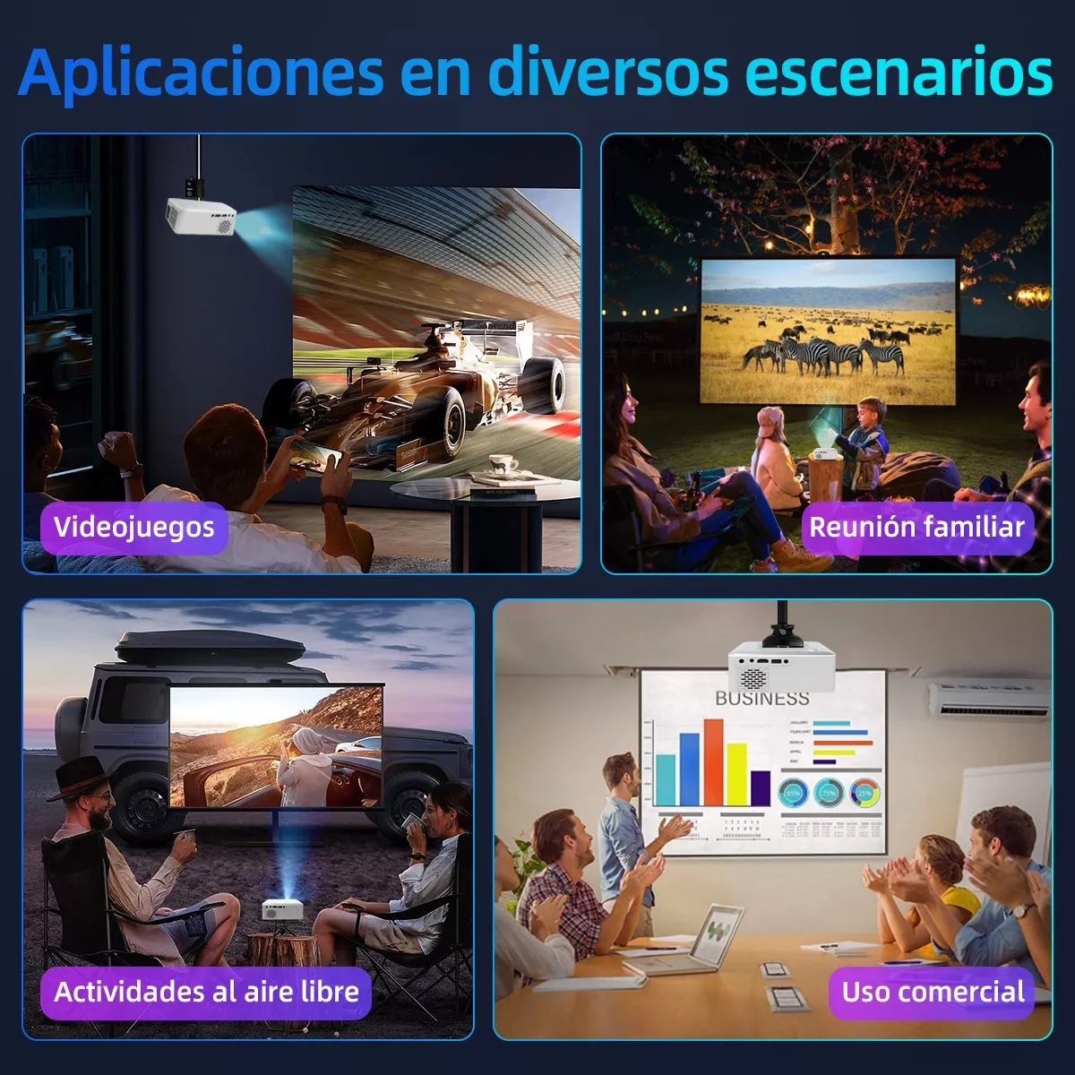 Mini Proyectores Portatil Wifi Para Celular Led Hd 4k Cañon