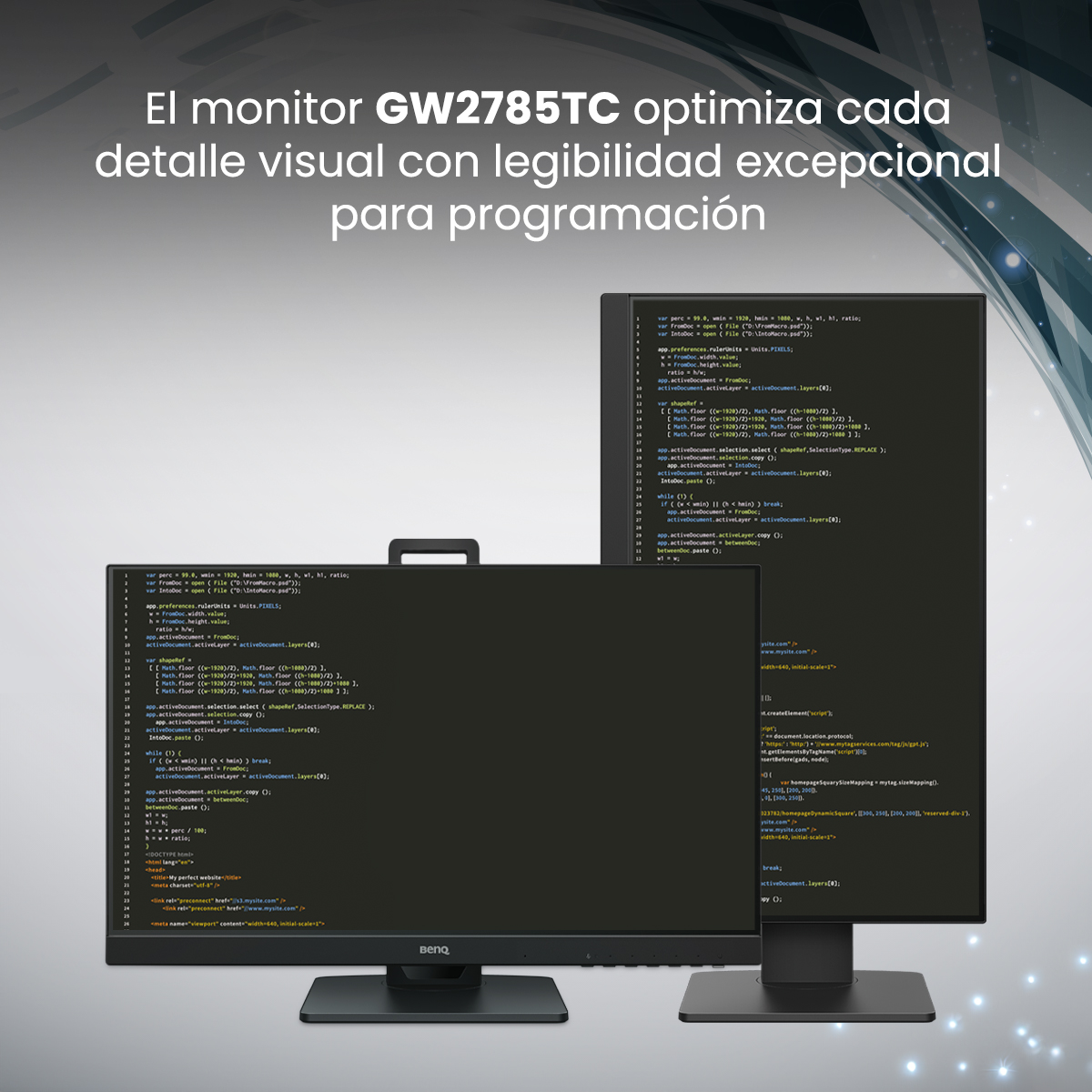 Monitor BenQ LED GW2785TC Para programación, Modo codificación Panel IPS, Brightness Intelligence, Anti-glare, Flicker-free, 27 pulgadas 1080p Eye-Care 1920x1080