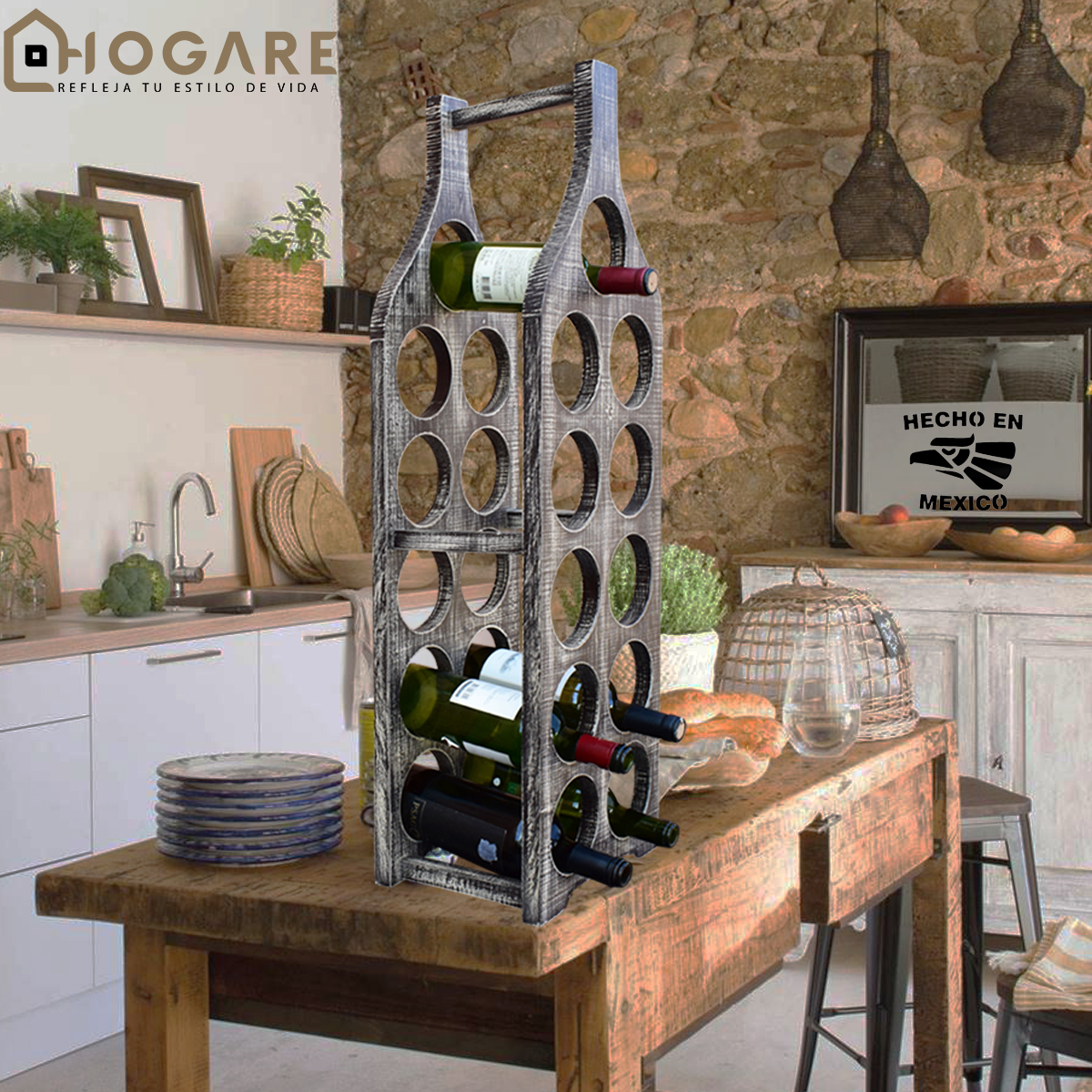 Cava de Madera Hogare para vinos Diseño Moderno y Elegante Útil y práctica Acabados Finos.