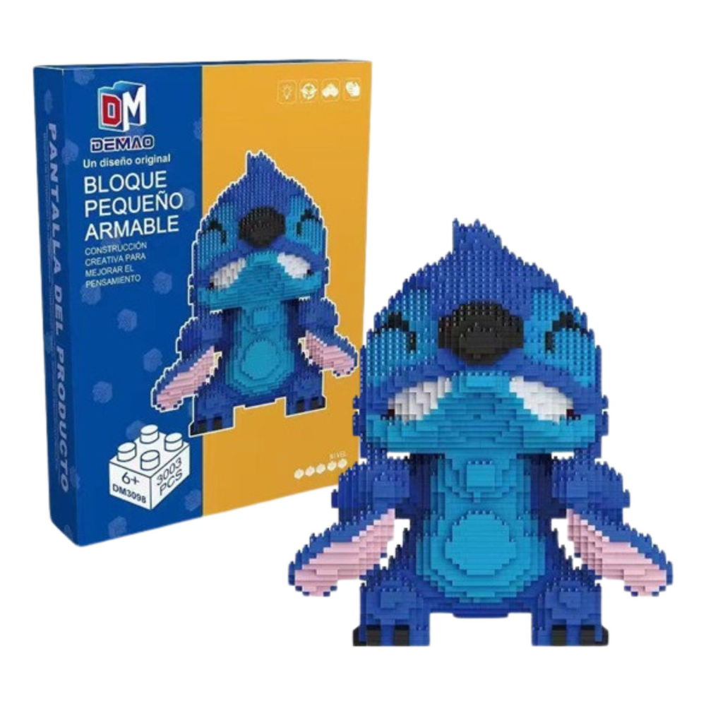 Figura de Bloques Armables Stitch Enojado con 3003 Piezas, Set de Super Mini Blocks de Construcción, Figura Coleccionable Stitch, Gran Juguete, Rompecabezas 3D Decoración, Regalo Ideal.