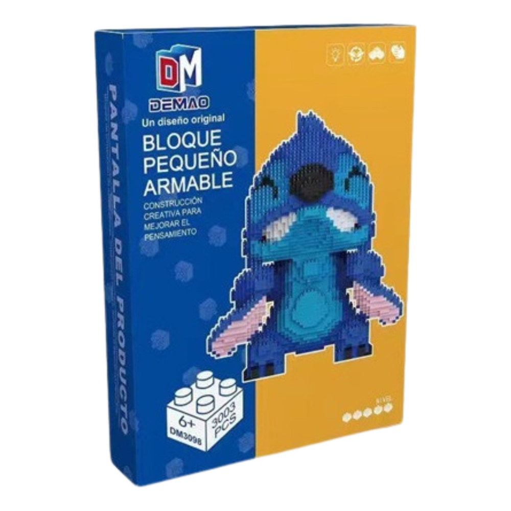 Figura de Bloques Armables Stitch Enojado con 3003 Piezas, Set de Super Mini Blocks de Construcción, Figura Coleccionable Stitch, Gran Juguete, Rompecabezas 3D Decoración, Regalo Ideal.
