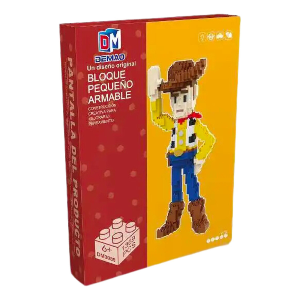 Figura de Mini Bloques Armables Woody, Set de Construcción de 1369 Piezas, Personaje Animado, Rompecabezas 3D Vaquero de Decoración, Juguetes Coleccionables para Niños, Ideal para Regalo.