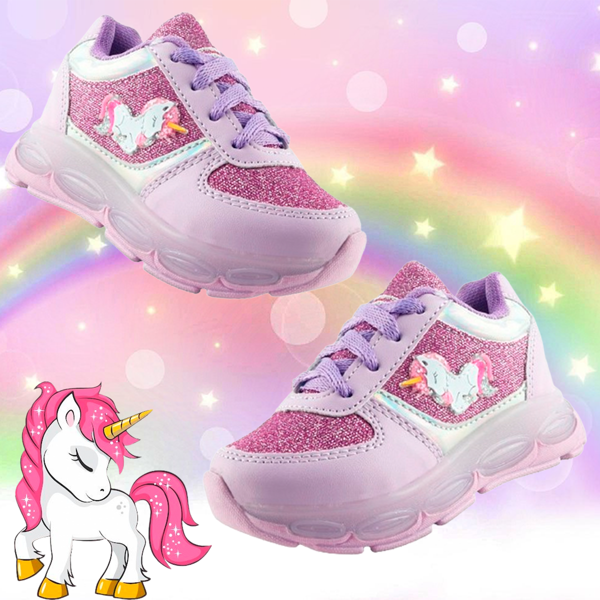 Tenis Unicornio Niña Moda Casual Arco Ortopedico 5005-ll 15-17.5.