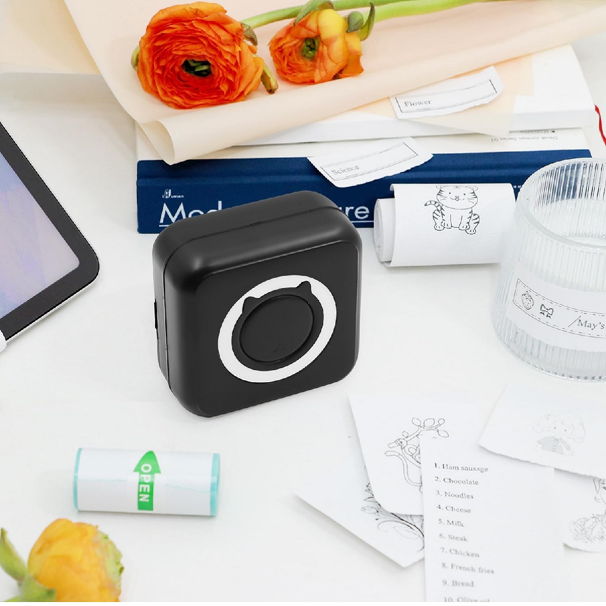 Mini Impresora Térmica Portátil Bluetooth Inalámbrica Negro