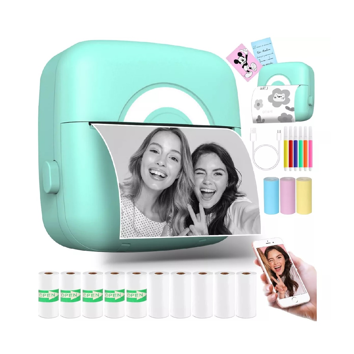 Mini Impresora Térmica Inalámbrica Portátil 200dpi Bluetooth