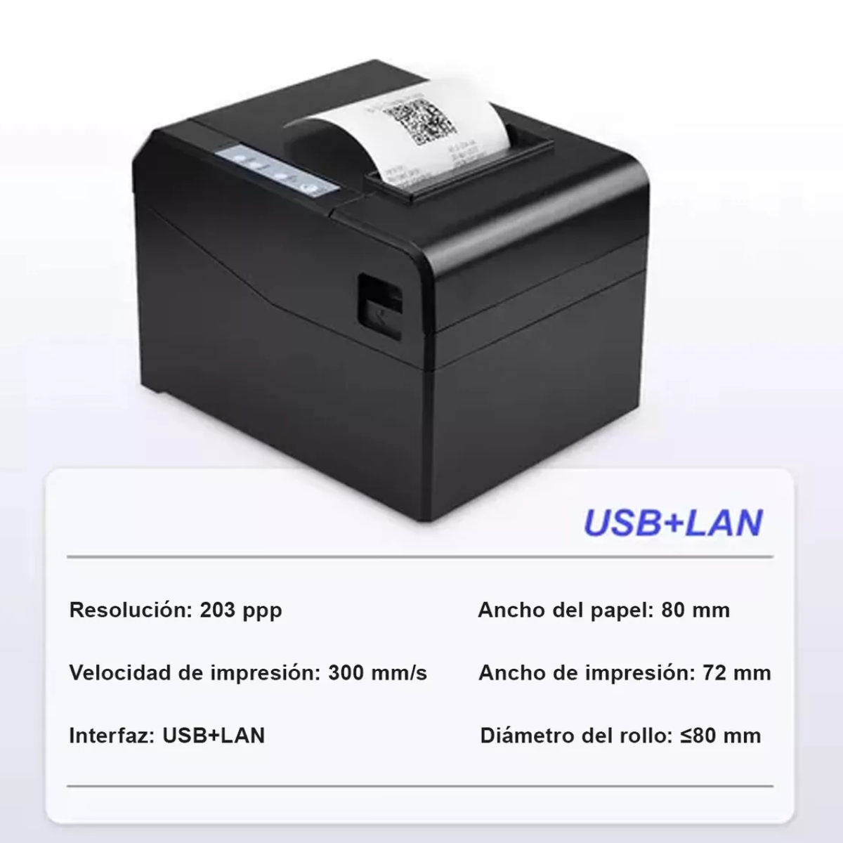 Impresora Térmica Directa De Recibos De 80 Mm De Escritorio