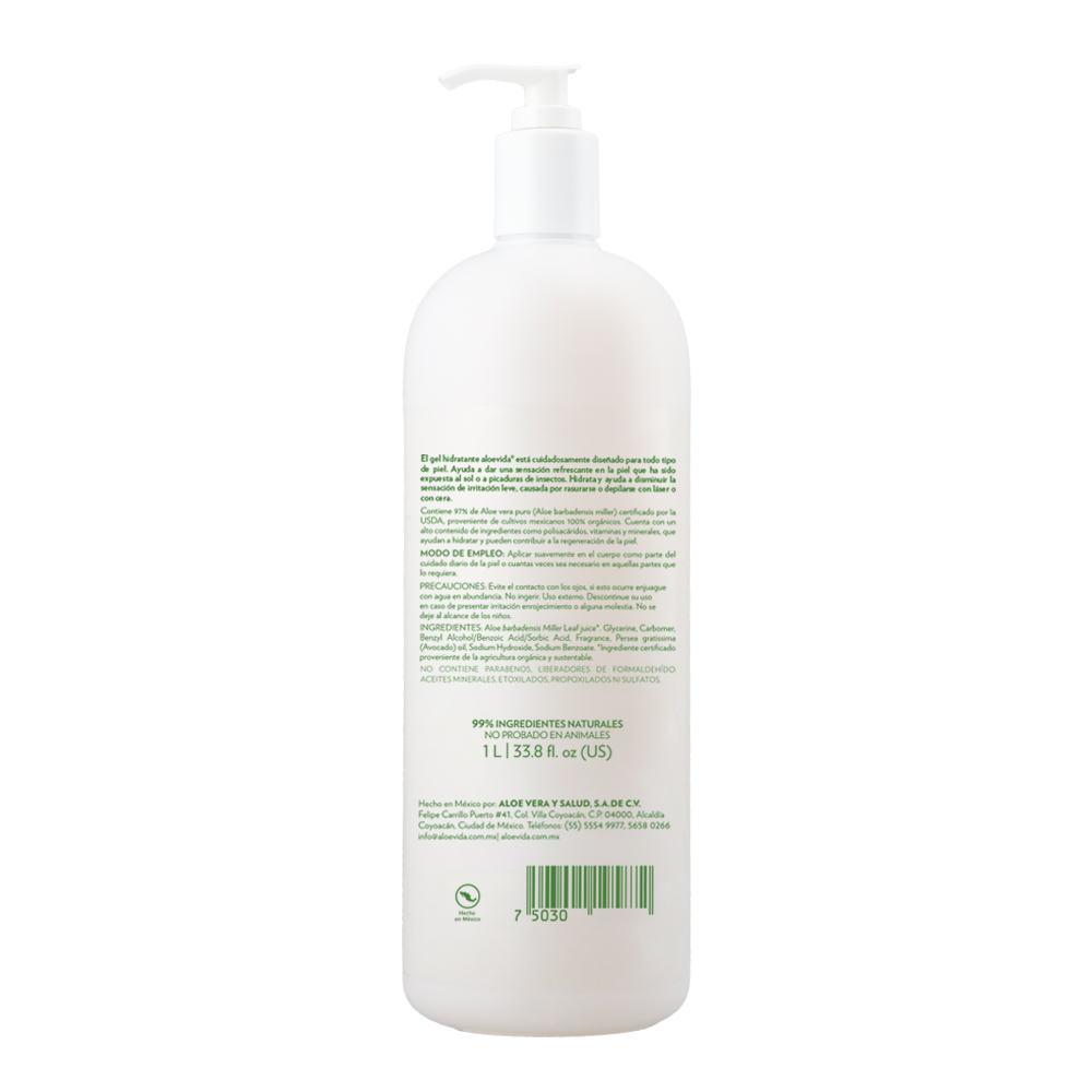 Gel de Aloe Vera 97% Aloe vera orgánico 1 L